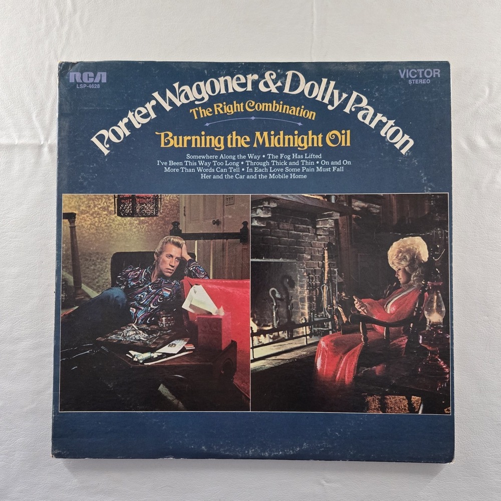 Porter Wagoner & Dolly Parton- Burning The Midnight Oil Vinyl LP 1972 VG+ Tested